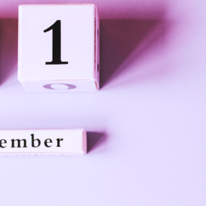 Blocks with the numbers "3" and "1" with another block written with "December"