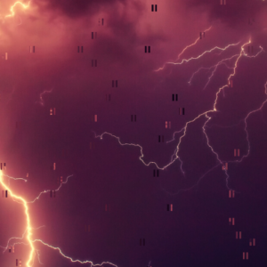 Lightning against purple background